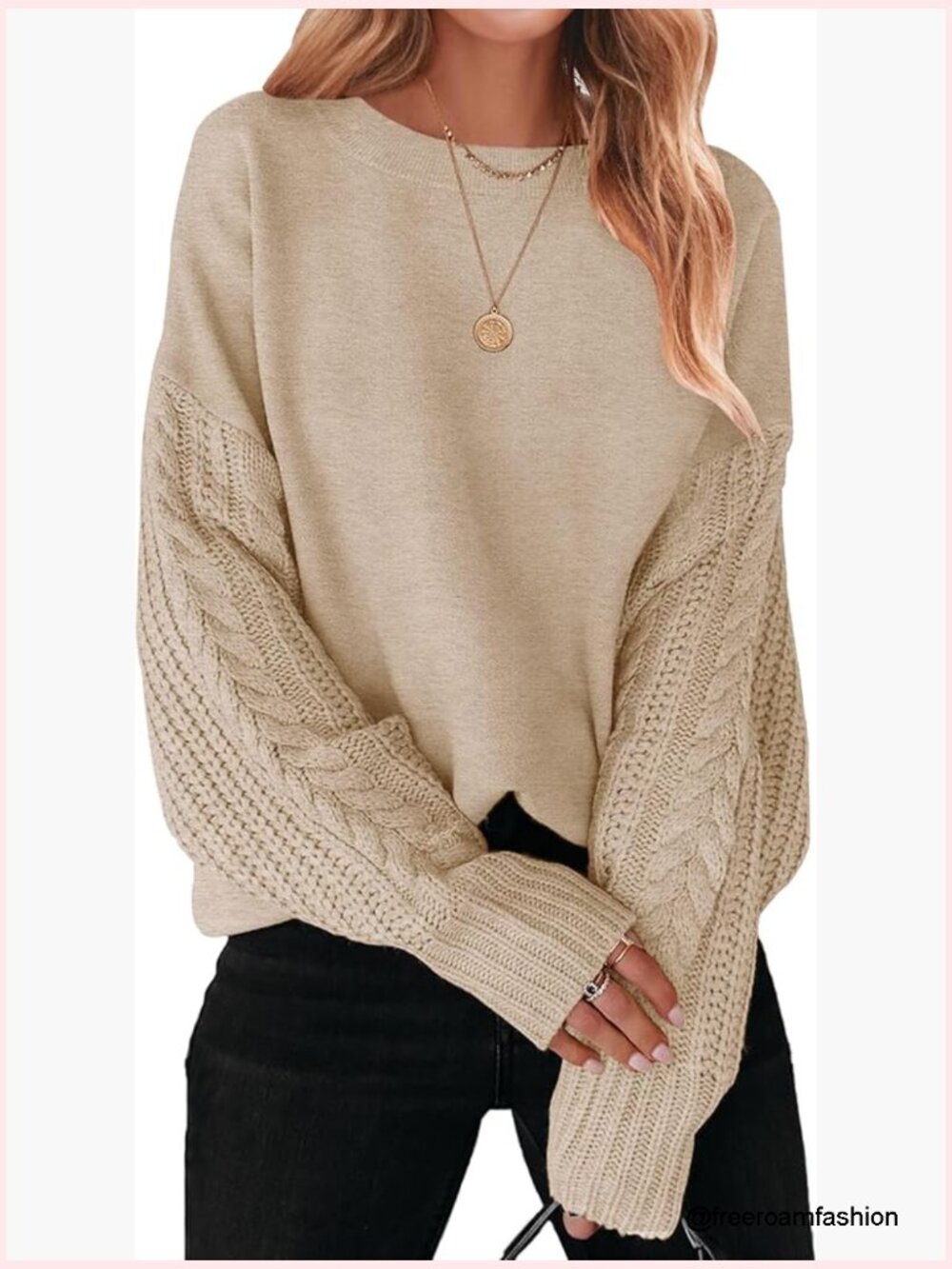 Oversized Chunky Cable Knit Pullover Sweater - Cozy & Soft
